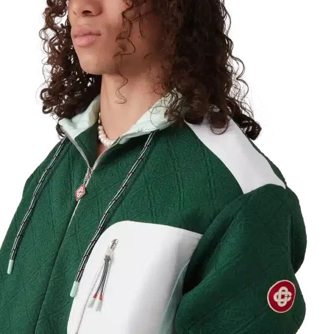 Nylon-Jacke mit Monogramm-Jacquardmuster