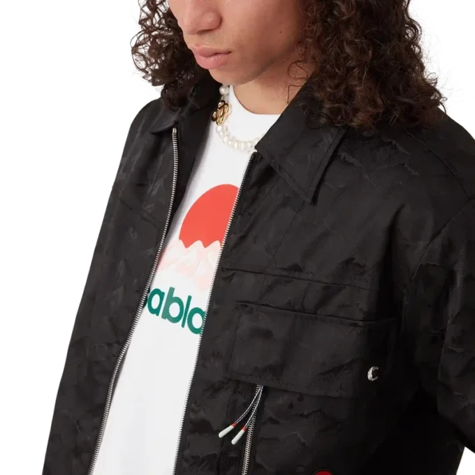 Nylon Mountain Kurzarm-Camo-Reißverschluss-Shorts