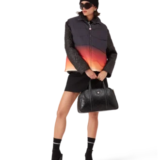 Nylon-Steppweste mit Farbverlauf