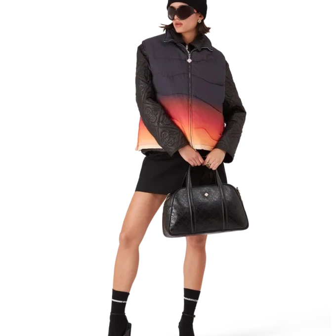 Nylon-Steppweste mit Farbverlauf