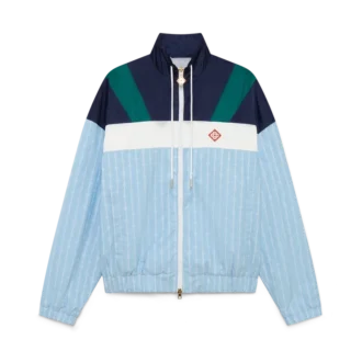 Nylon-Trainingsjacke mit Nadelstreifen und Lorbeerblatt