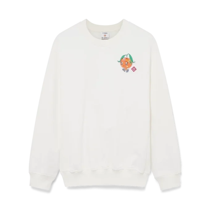 Orangefarbenes Maskottchen-Sweatshirt