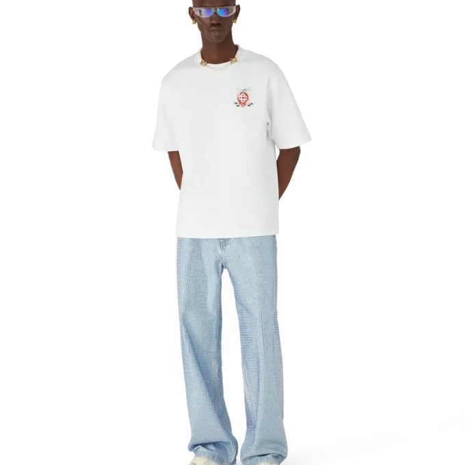 Oversized-T-Shirt mit kurzen Ärmeln und Libellen-Blumenmuster auf den Shorts Oversized-T-Shirt mit kurzen Ärmeln und Libellen-Blumenmuster auf den Shorts