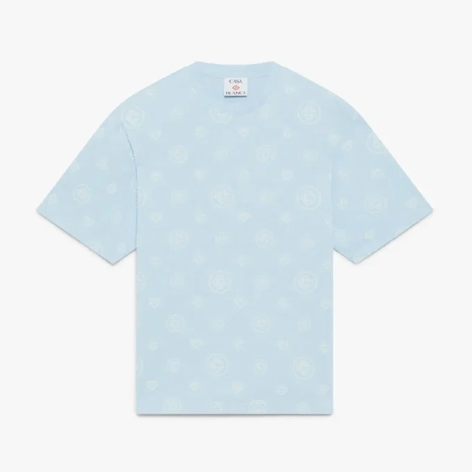 Oversized-T-Shirt mit Monogramm-Applikation und kurzen Ärmeln