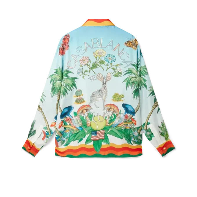 Palm Springs Tennis Club Seidenhemd mit Kubanerkragen