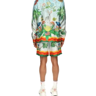 Palm Springs Tennis Club Seidenhemd mit Kubanerkragen