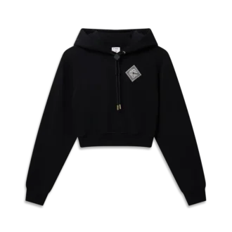 Pearl Diamond Cropped Hooded Sweatshirt