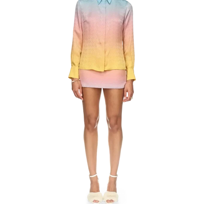 Ping-Pong-Seidenhemd mit Farbverlauf