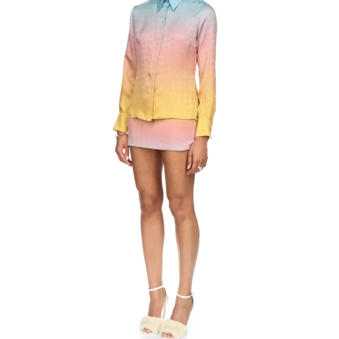 Ping-Pong-Seidenhemd mit Farbverlauf