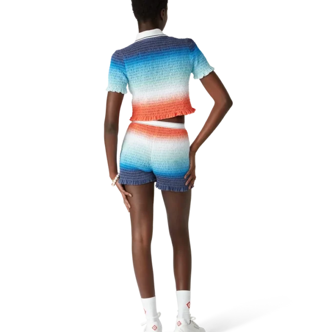 Shorts mit Farbverlauf und Rüschen