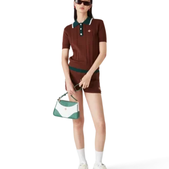 Polohemd mit Zopfmuster