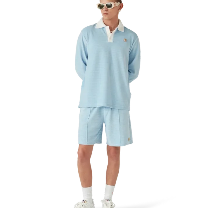 Poloshirt mit Veloursstreifen Poloshirt mit Veloursstreifen