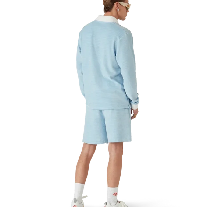 Poloshirt mit Veloursstreifen Poloshirt mit Veloursstreifen