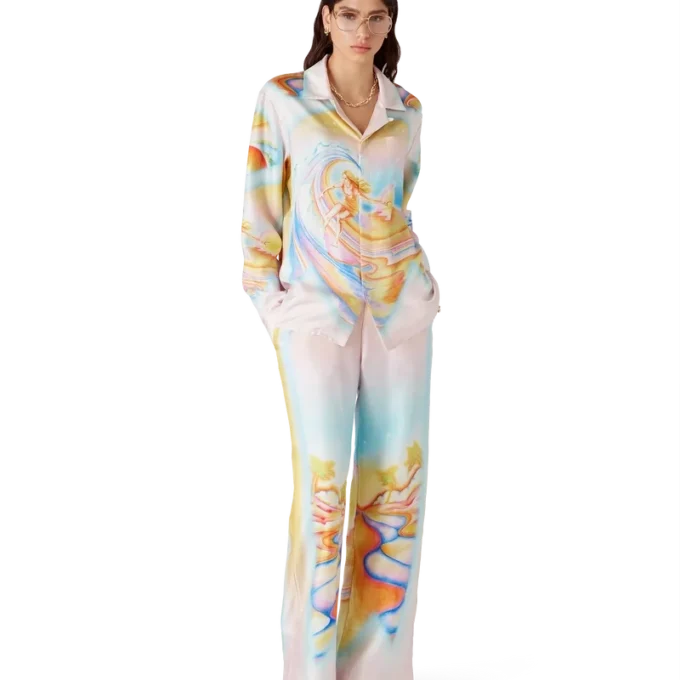 Psychedelische Nirvana-Seiden-Hose