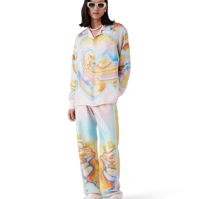 Psychedelische Nirvana-Seiden-Hose