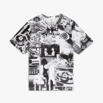 Rave Collage Kurzarm-Mesh-T-Shirt