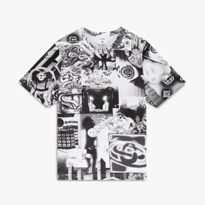 Rave Collage Kurzarm-Mesh-T-Shirt