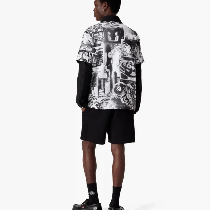 Rave Collage Kurzarm-Mesh-T-Shirt