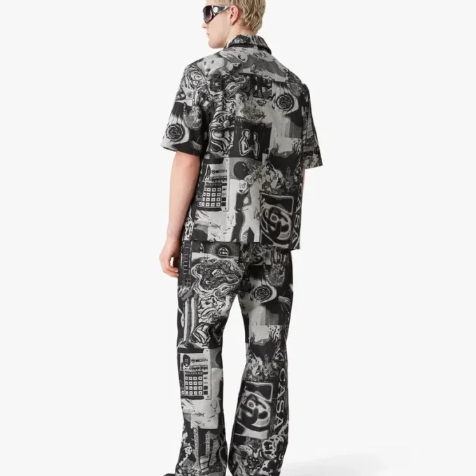 Rave Collage Kurzarm-Shorts-Jeanshemd Rave Collage Kurzarm-Shorts-Jeanshemd