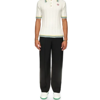 Rib-Bouclé-Poloshirt