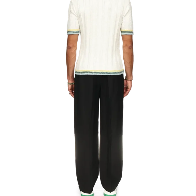 Rib-Bouclé-Poloshirt