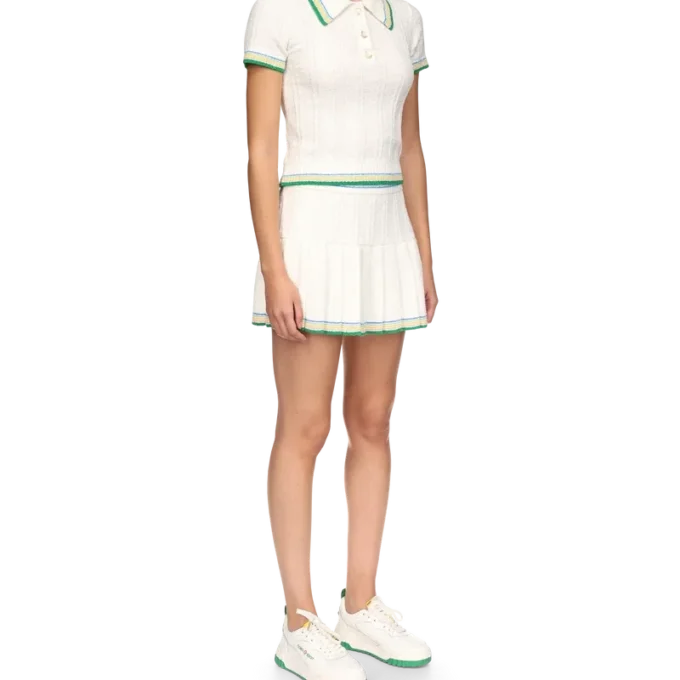 Rib-Bouclé-Poloshirt