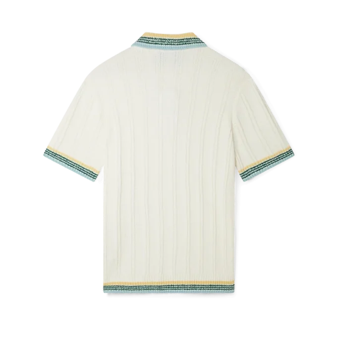 Rib-Bouclé-Poloshirt