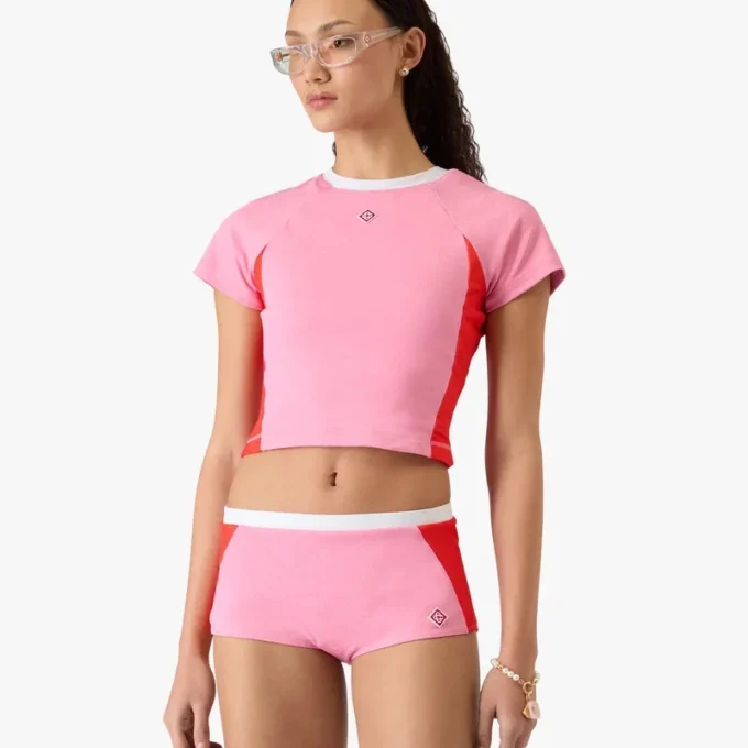 Rosa Monogram-Bikini-Shorts Rosa Monogram-Bikini-Shorts