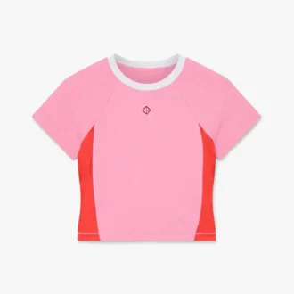 Rosa Monogram-Rash-Top mit kurzen Shorts