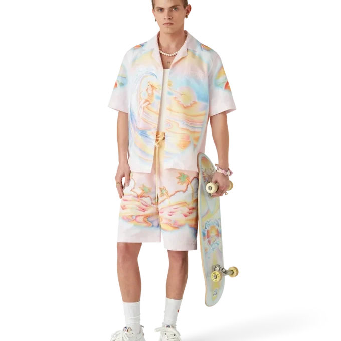 Rosa Perlenarmband mit Knoten