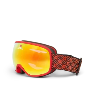Rote & orangefarbene Ski-Brille mit Farbverlauf