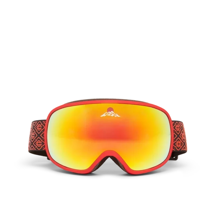 Rote & orangefarbene Ski-Brille mit Farbverlauf