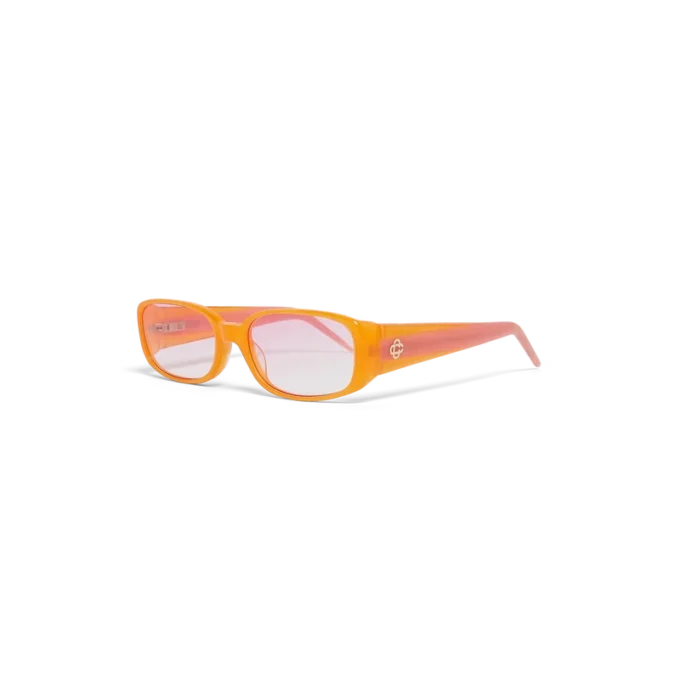 Schmale Sonnenbrille in Pink und Orange