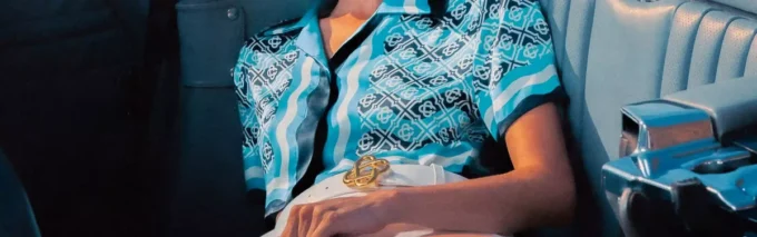 Monogram Wave Cropped Seidenhemd