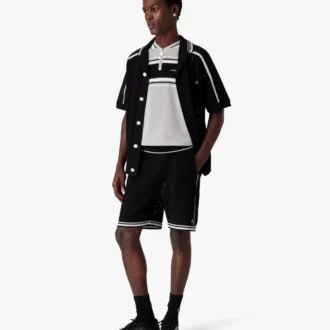 Schwarze Mesh-Shorts