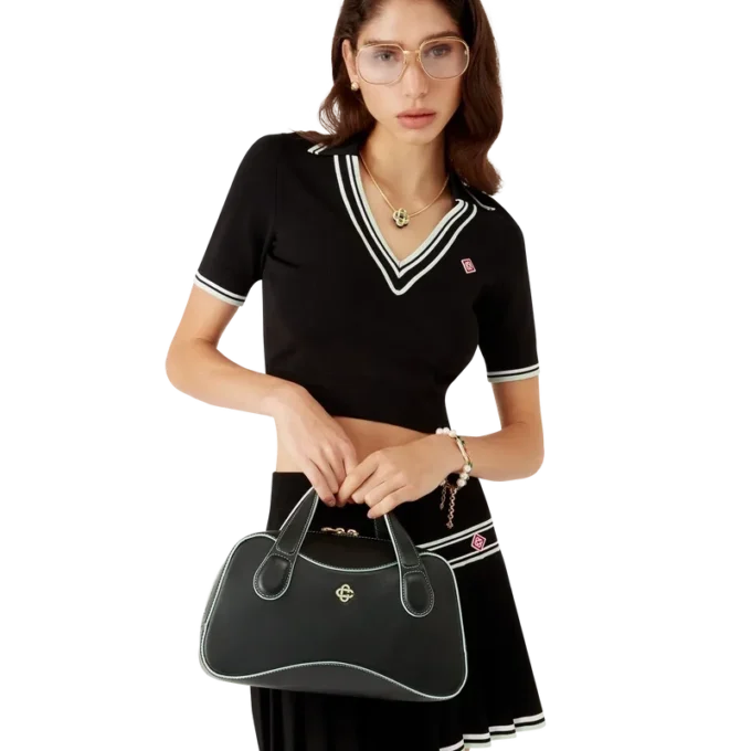 Schwarze Mini-Louise-Tasche