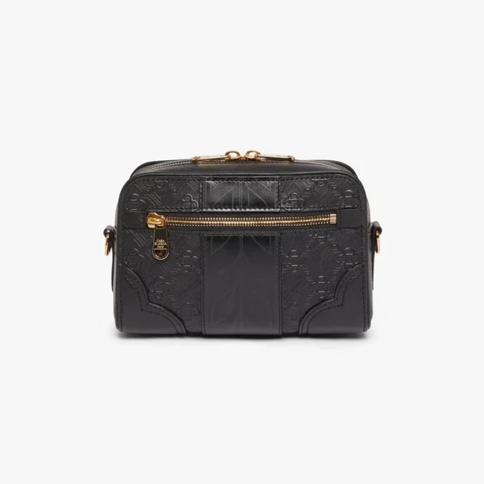 Schwarze Monogram-Umhängetasche Schwarze Monogram-Umhängetasche