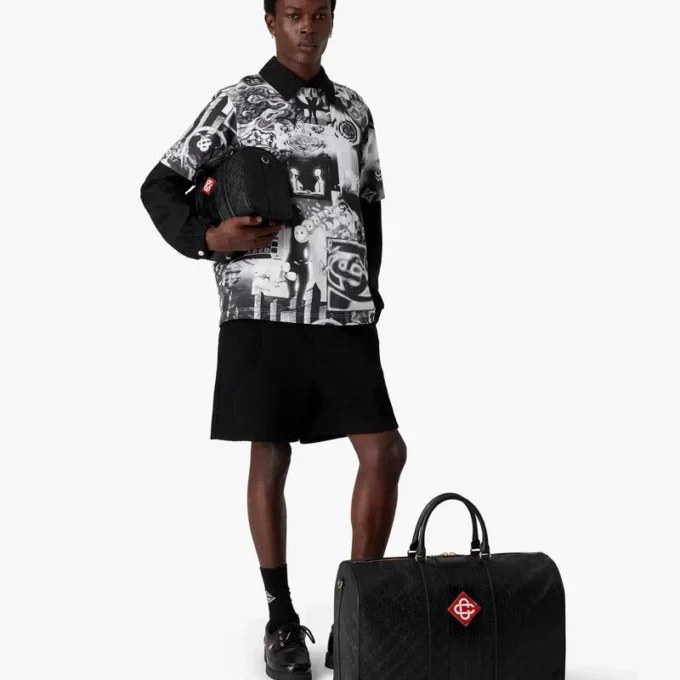 Schwarze Monogram-Weekender-Tasche