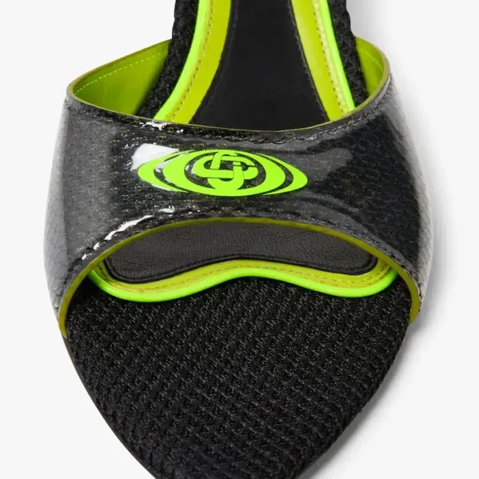 Schwarze Mule-Sandalen mit Absatz