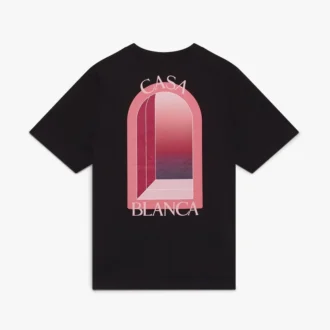 Schwarzes Arches-T-Shirt mit kurzen Ärmeln Schwarzes Arches-T-Shirt mit kurzen Ärmeln