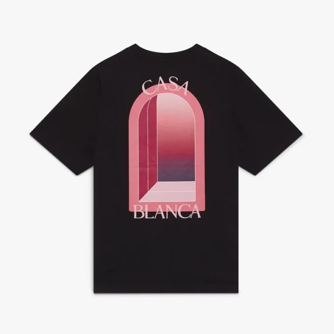 Schwarzes Arches-T-Shirt mit kurzen Ärmeln