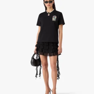 Schwarzes Graffiti-T-Shirt mit kurzen Shorts