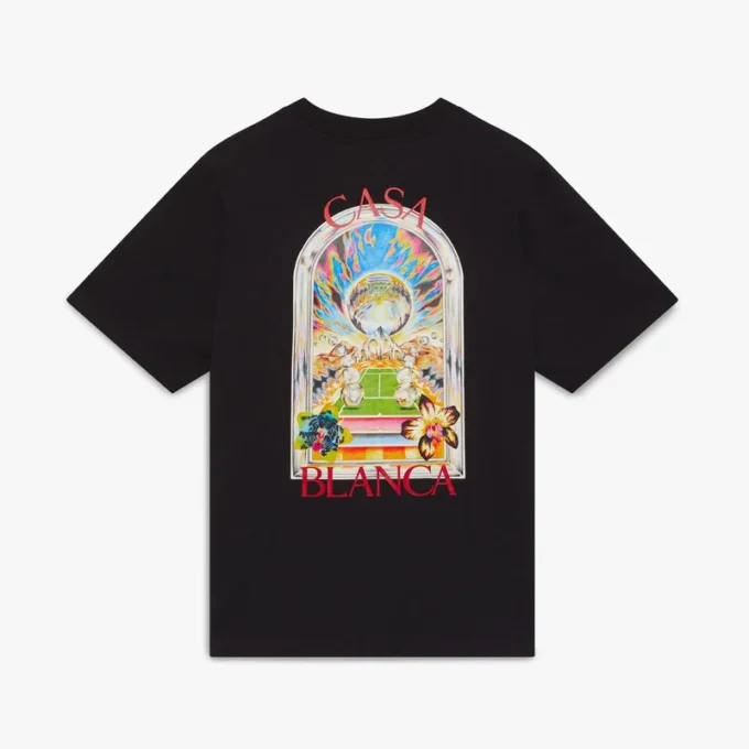 Schwarzes Tennis-Landschafts-T-Shirt mit Shorts und kurzen Ärmeln Schwarzes Tennis-Landschafts-T-Shirt mit Shorts und kurzen Ärmeln