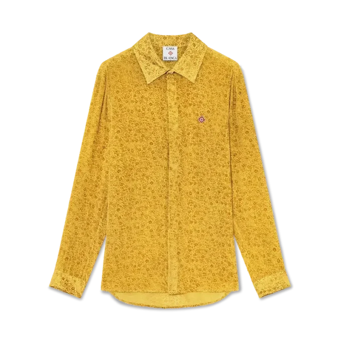 Seidenhemd mit Devora-Blumenmuster Seidenhemd mit Devora-Blumenmuster