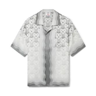 Seidenhemd mit Herz-Monogramm in Farbverlauf