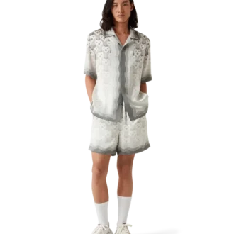 Seidenhemd mit Herz-Monogramm in Farbverlauf