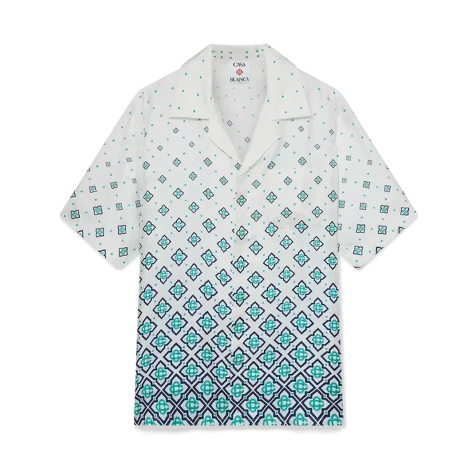 Seidenhemd mit Monogramm und Farbverlauf in Shorts-Form