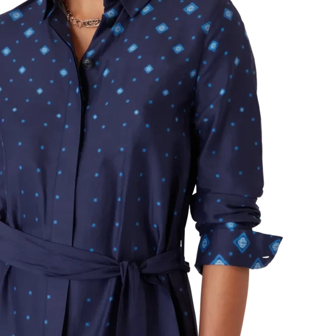 Seidenhemdkleid mit Farbverlauf