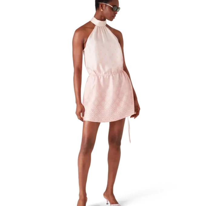 Seidenkleid mit Monogram-Farbverlauf