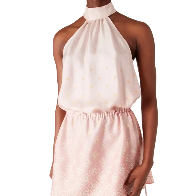 Seidenkleid mit Monogram-Farbverlauf